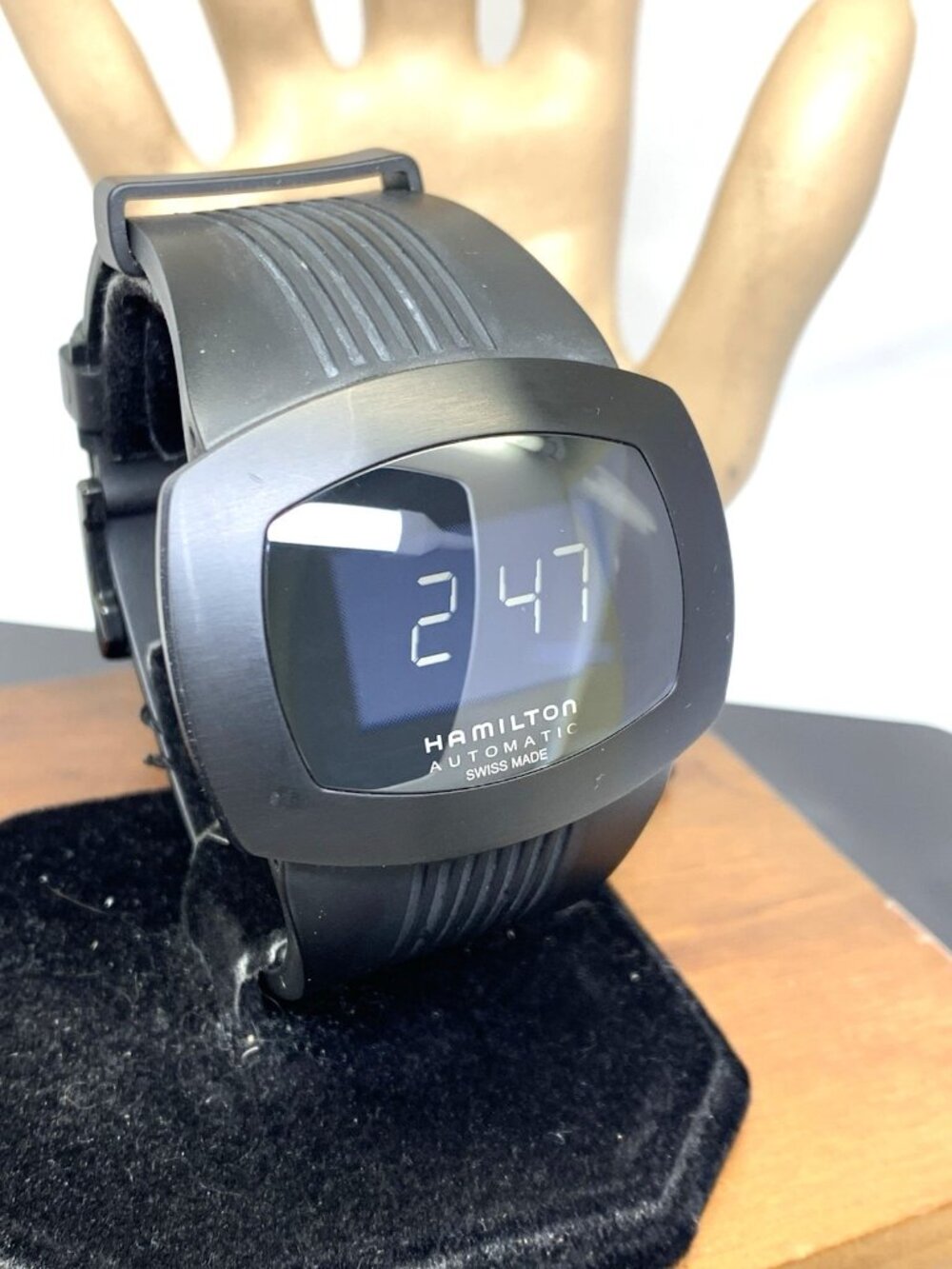 Hamilton Pulsomatic Men's Watch H52585339 Swiss Black Dial Digital Rubber 48mm